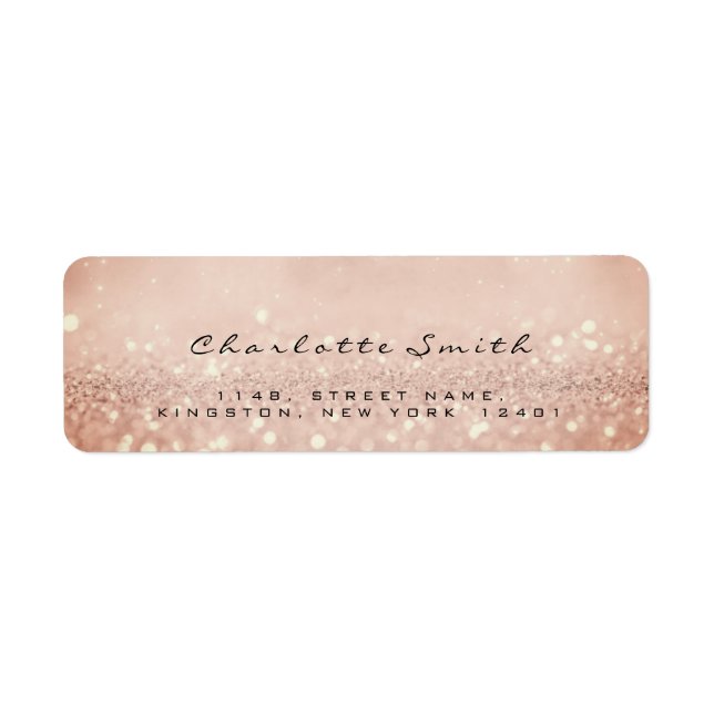 Skinn Pink Rose Glitter RSVP Return Address Labels (Front)