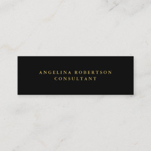 Skinny Black Gold Color Professional Trendy Mini Business Card
