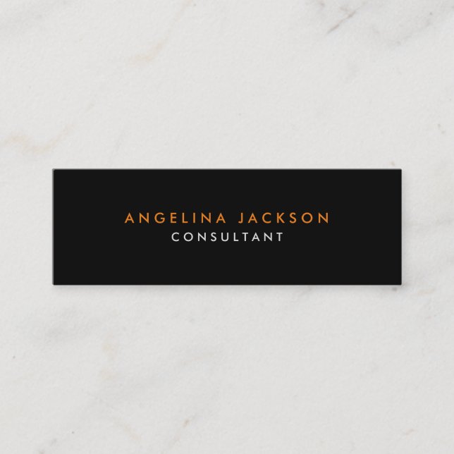 Skinny Black Professional Trendy Modern Mini Business Card (Front)