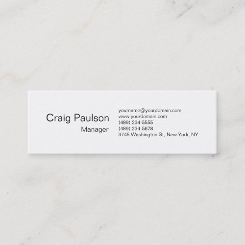 Skinny Black White Attractive Business Card