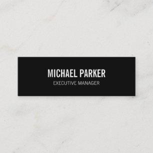 Skinny Black White Bold Text Stylish Professional Mini Business Card