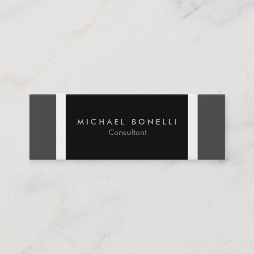 Skinny Black White Grey Minimalist Business Card