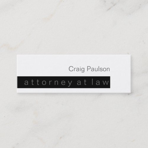Skinny Black White Trend Attorney Business Card