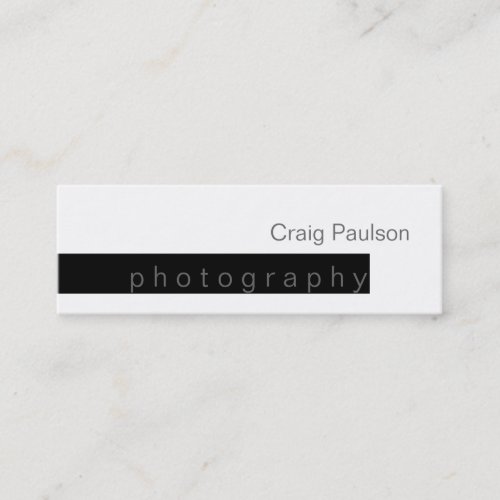 Skinny Black White Trend Photography Business Card