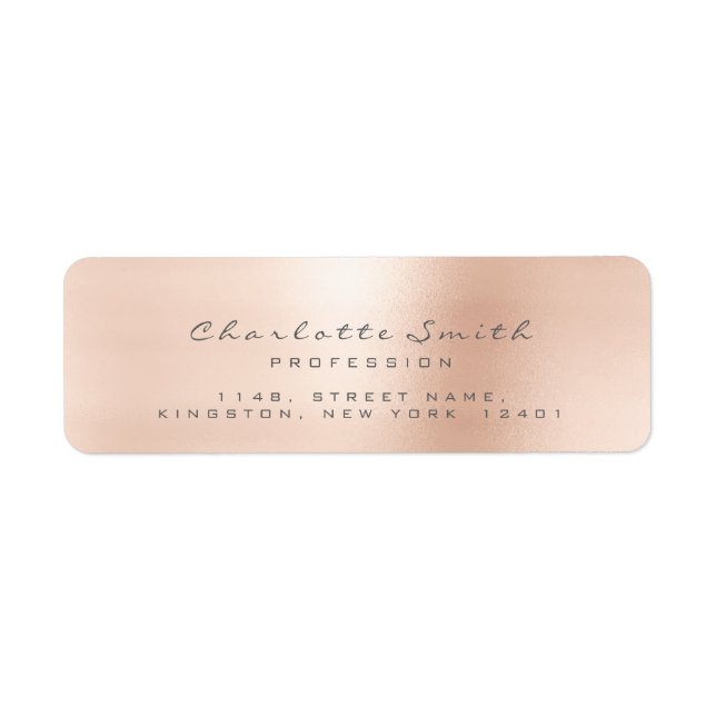 Skinny Blush Pink Rose Name RSVP Gray Label (Front)