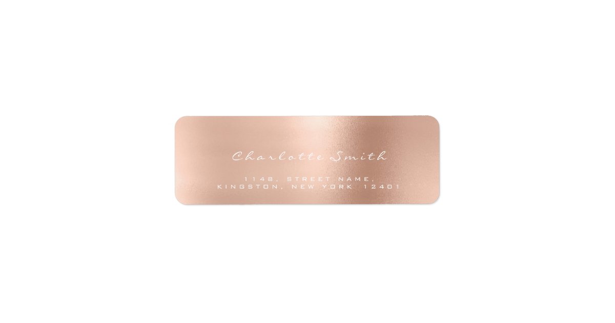 Skinny Blush Pink Rose White Return Address Labels Zazzle