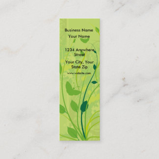 Skinny Business Card Green Butterfly Floral