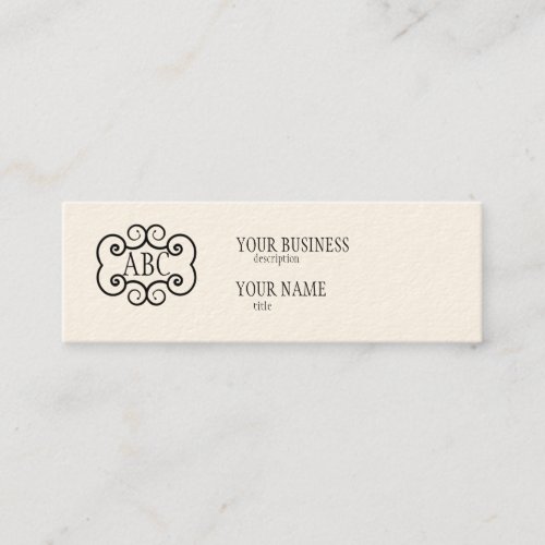 Skinny Business Card Std Paper Cream Monogram