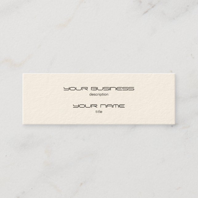 Skinny Business Card Template Standard Paper Cream (Front)
