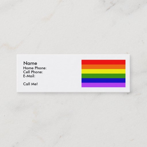 Customizable Skinny "Call Me" Card Business Cards