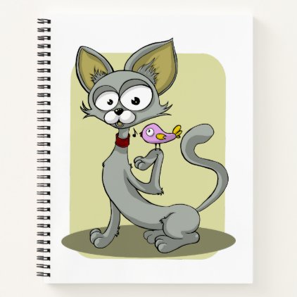 Skinny Cat and Pink Bird Notebook