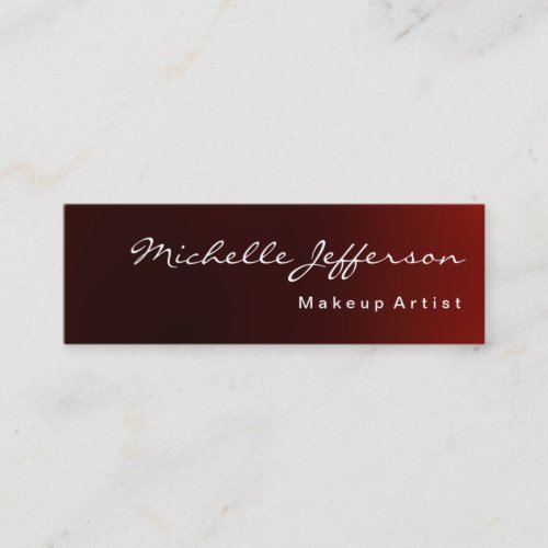 Skinny Clean Simple Modern Dark Red Business Card