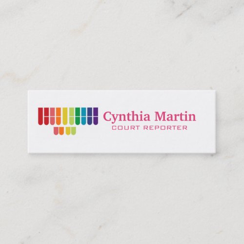 Skinny custom court reporter business cards