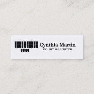 Skinny custom court reporter business cards