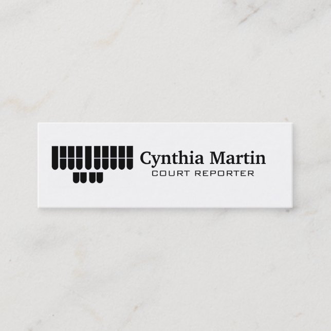 Skinny custom court reporter business cards (Front)