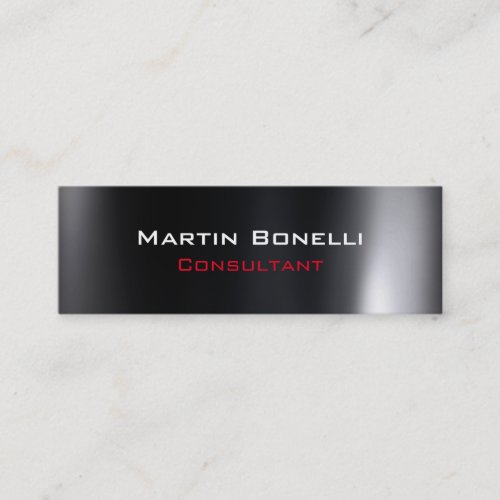 Skinny Dark Grey Unique Professional Mini Business Card