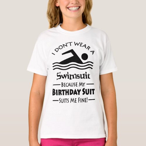 Skinny Dipping Birthday Suit T_Shirt