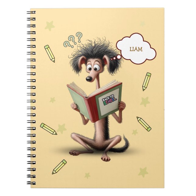 Skinny Dog Back To School Kids Personalized Notebook (Front)