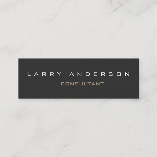 Skinny Double-sided Grey Consultant Business Card (Front)