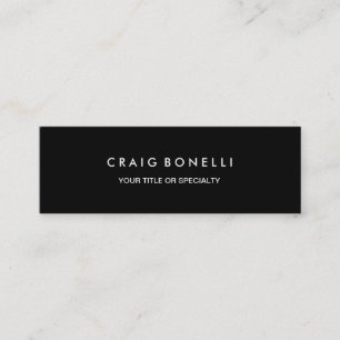 Skinny Elegant Black Color Standard Business Card