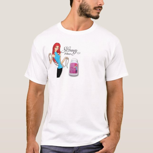 Skinny Fiber Chest Print with Lady  White T-Shirt (Front)
