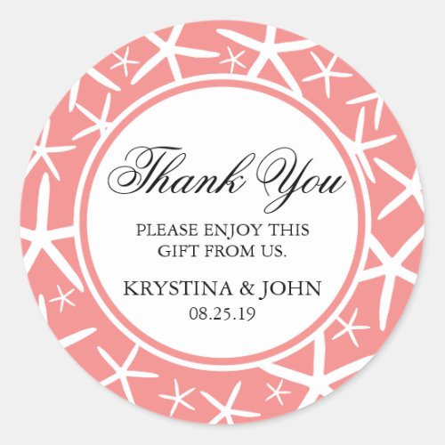 Skinny Finger Starfish Wedding Favor Classic Round Sticker