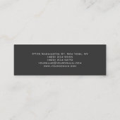 Skinny Gray Black White Monogram Business Card (Back)
