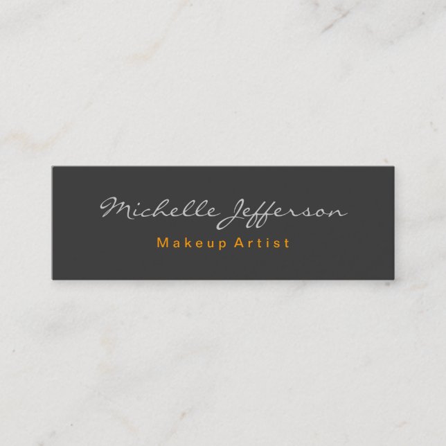 Skinny Gray Professional Trendy Business Card (Front)