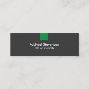Skinny Grey Green Stripe Standard Business Card