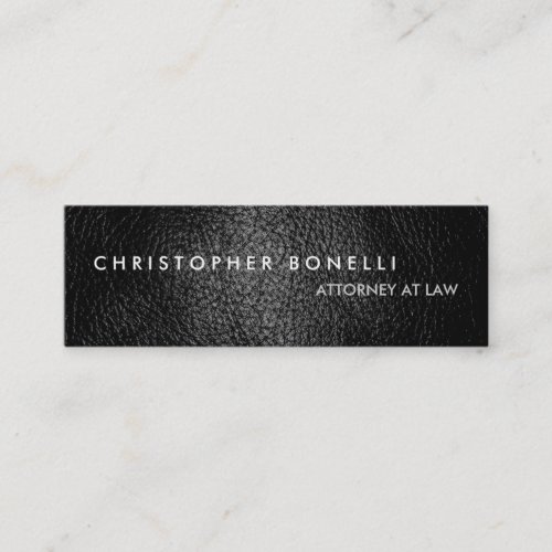 Skinny Grey Leather Effect Plain Business Card