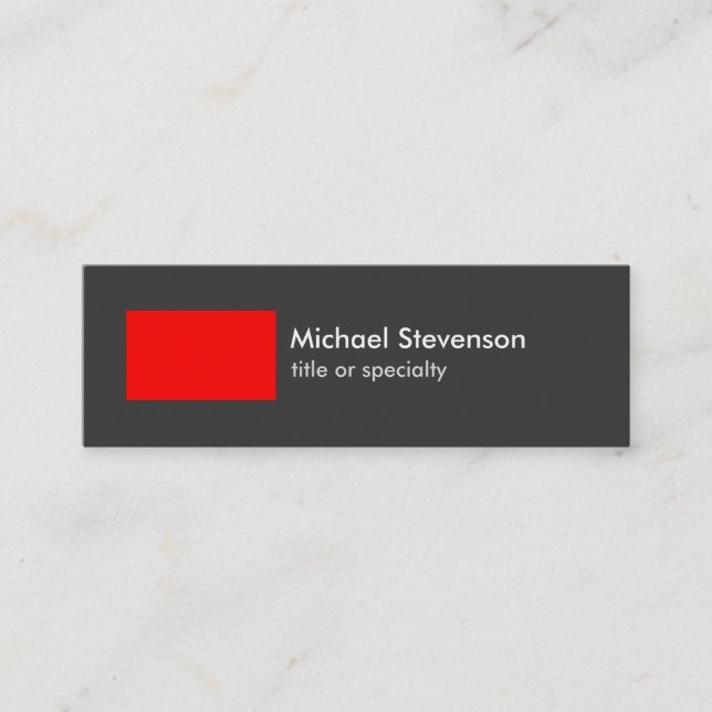 Skinny Grey Red Stripe Trendy Chic Business Card (Front)