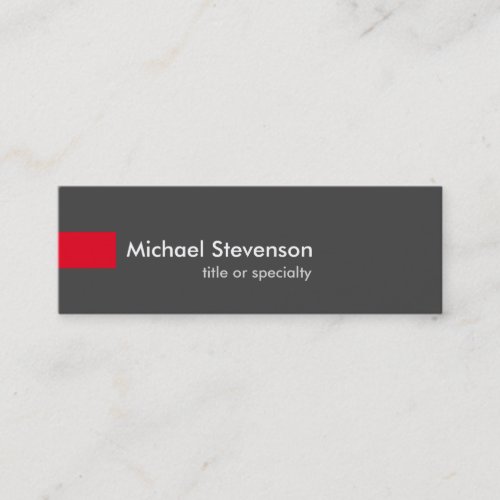 Skinny Grey Red Unique Consultant Business Card