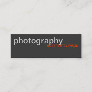 Skinny Grey White Photography Business Card