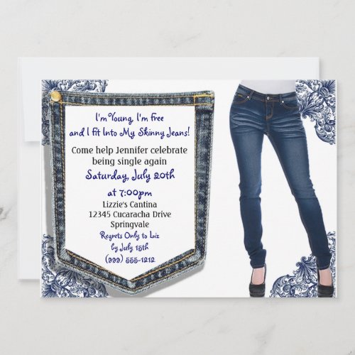 Skinny Jeans Divorce  Breakup Party Invitations