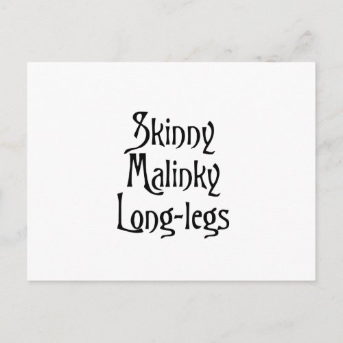 Skinny Malinky Longlegs funny scottish banter Postcard