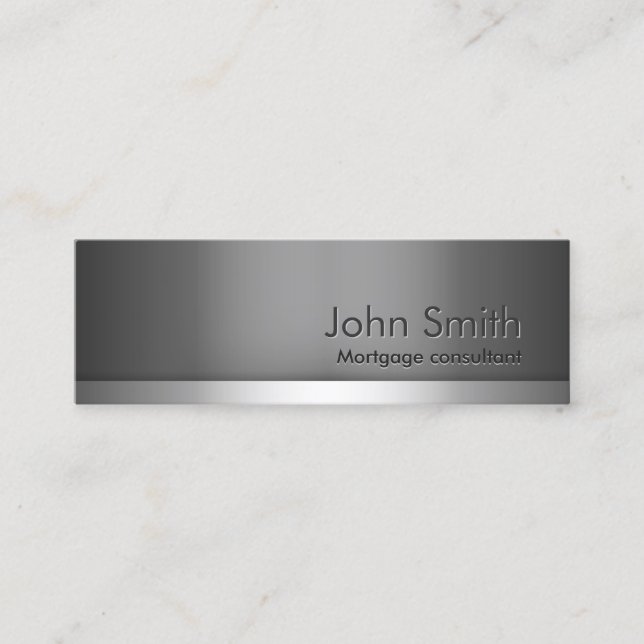 Skinny Metal Mortgage Agent Business Card (Front)