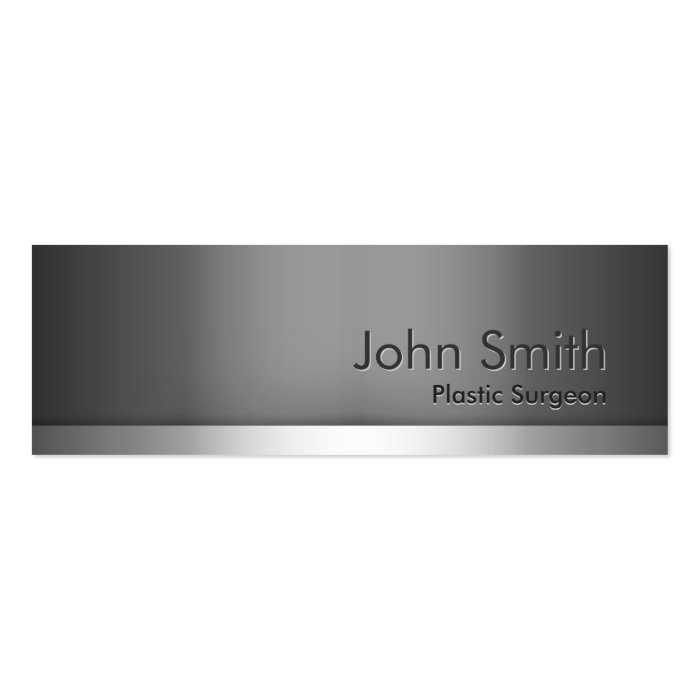 Skinny Metal Plastic Surgeon Business Card