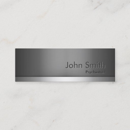 Customizable Skinny Metal Psychiatrist Business Card