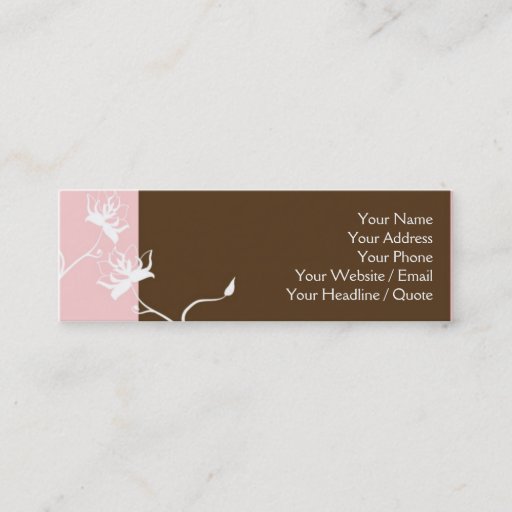 Customizable Skinny Mini Modern Chocolate Calling Card Business Cards