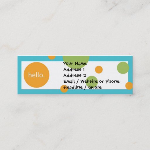 Customizable Skinny Mini Modern Dots Profile / Calling Card Business Card Templates