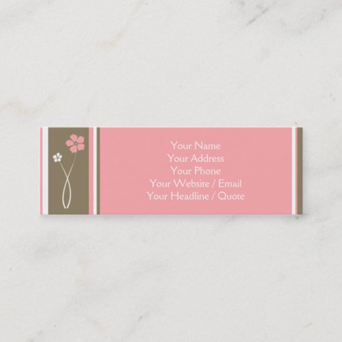 Skinny Mini Modern Floral Calling  Business Card