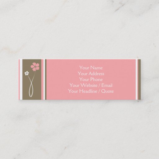 Customizable Skinny Mini Modern Floral Calling / Business Card