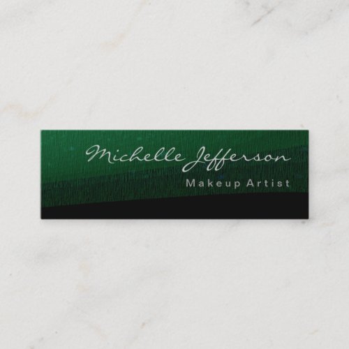 Skinny Modern Green Black Pattern Business Card