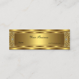 Skinny Ornate Gold Elegant Classy Mini Business Card