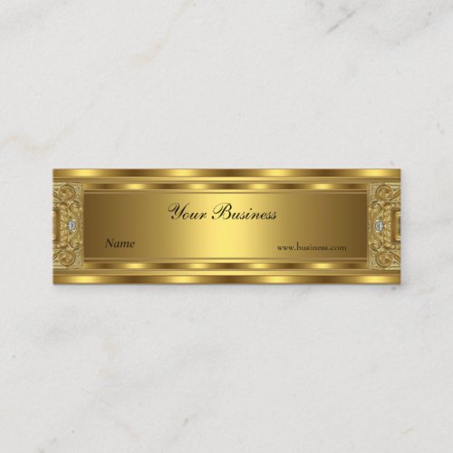 Skinny Ornate Gold Elegant Classy Business Card Templates