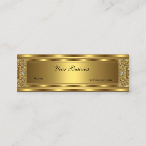 Customizable Skinny Ornate Gold Elegant Classy Business Card Templates