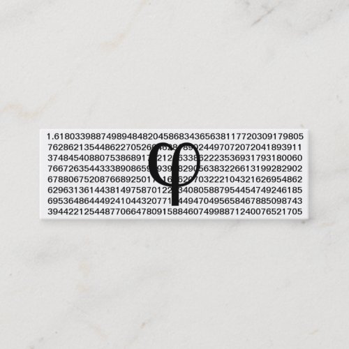 skinny phi golden ratio fibonacci business card