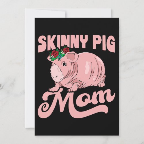 Skinny Pig with Flower for a Guinea Pig Lover Mom Invitation