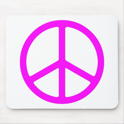 Skinny Pink Peace Sign Mouse Pad
