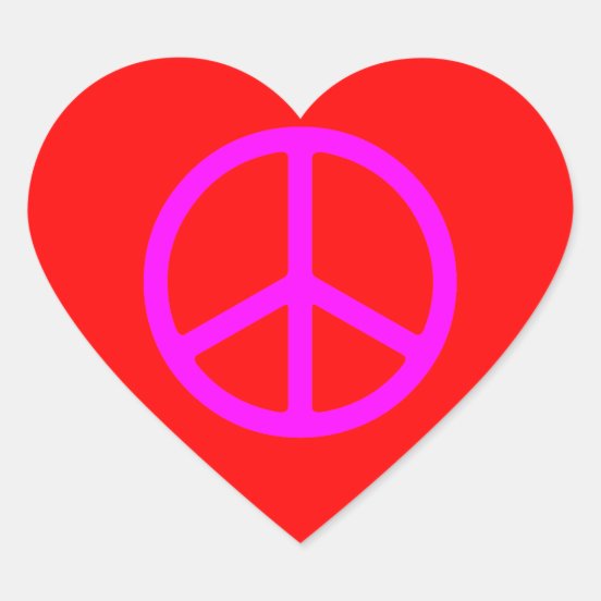 Peace Symbol Heart Stickers | Zazzle
